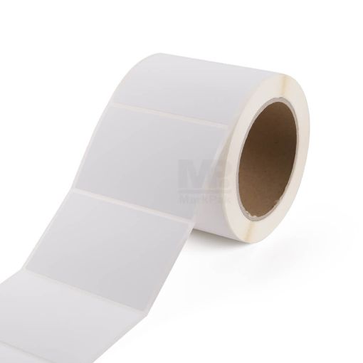 Picture of ST.TT Size 4 x 3 inch (101.6  x 76.2 mm) 500 ดวง/ม้วน แกน 3 นิ้ว สติ๊กเกอร์กระดาษ กึ่งมันกึ่งด้าน (ใช้ร่วมกับ Wax Ribbon หรือ Wax Resin Ribbon)
