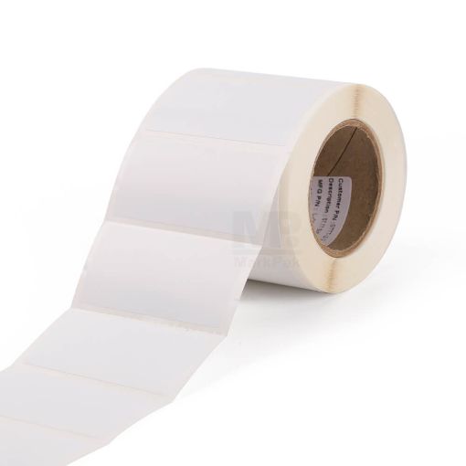 รูปของ ST.TT Size 2 x 1 inch 500 ดวง/ม้วน แกน 1.5 นิ้ว สติ๊กเกอร์กระดาษ กึ่งมันกึ่งด้าน (ใช้ร่วมกับ Wax Ribbon หรือ Wax Resin Ribbon)