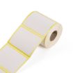 รูปของ ST.TT Size 101.6 x 152.4 mm (4 x 6 inch) Sticker 250 ดวง/ม้วน แกน 1.5 นิ้ว ขอบสีเหลือง สติ๊กเกอร์กระดาษ กึ่งมันกึ่งด้าน (ใช้ร่วมกับ Wax Ribbon หรือ Wax Resin Ribbon)